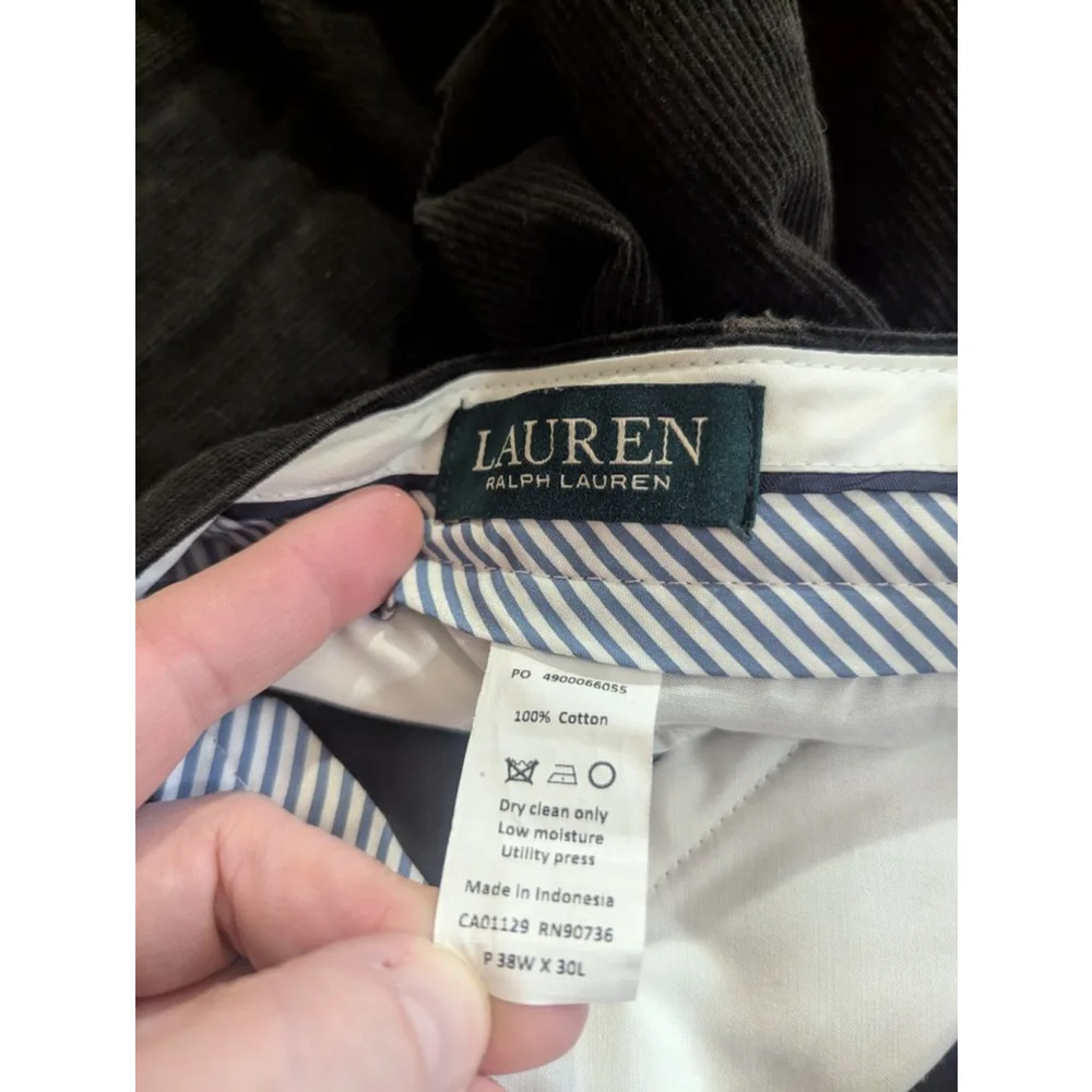 Ralph Lauren Black Corduroy Pants 38 x 30